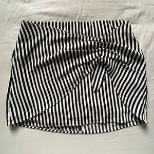 pinstripe mini skirt